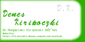 denes kiripoczki business card